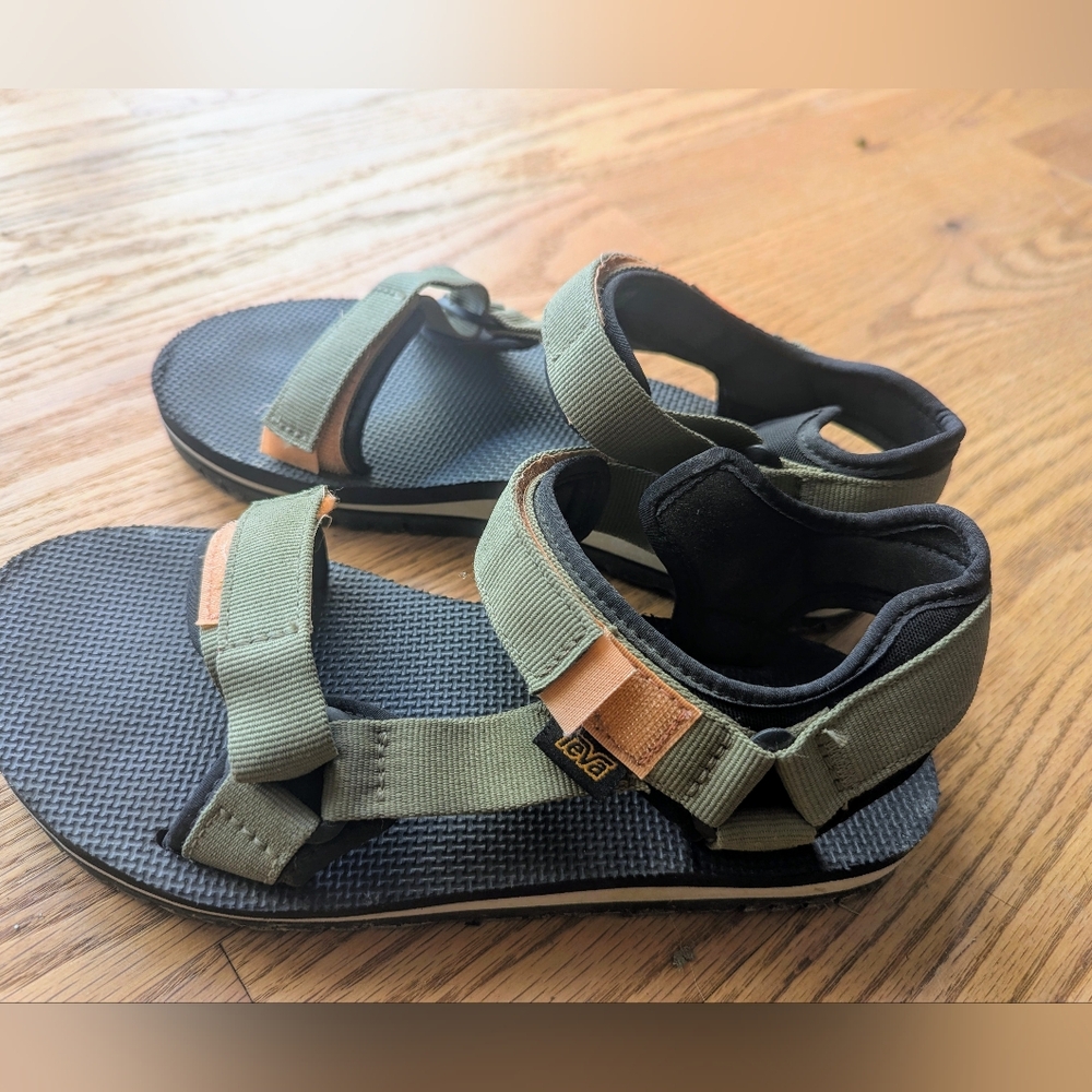 Teva Olive and Black Adjustable Sandals
